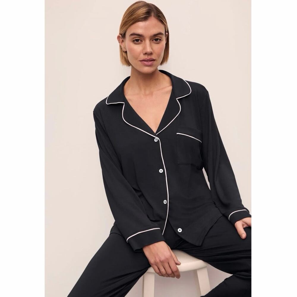 Eberjey Gisele TENCEL™ Modal Long Sleeve Pajama Top Black Size Small